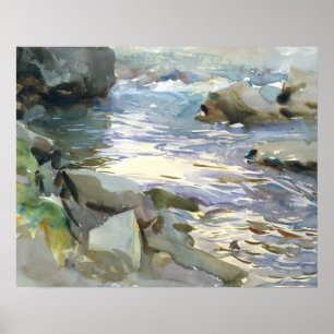 Poster John Singer Sargent - Stream e Rocks