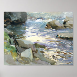 Poster John Singer Sargent - Stream e Rocks