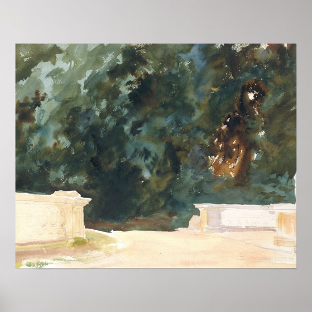 Poster John Singer Sargent - Terrace e Jardins (Frente)