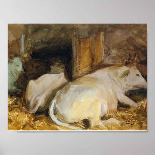 Poster John Singer Sargent - Três Oxen (Frente)