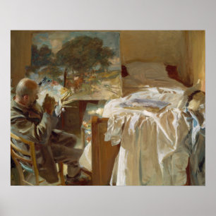 Poster John Singer Sargent - um artista em seu estúdio