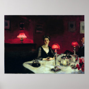 Poster John Singer Sargent Uma Mesa Janta à Noite