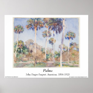 Poster John Singer Sargent Watercolor - Palms