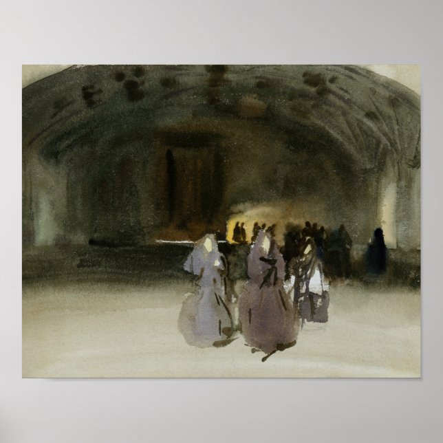 Poster John Singer Sargent - Women Approaching (Frente)
