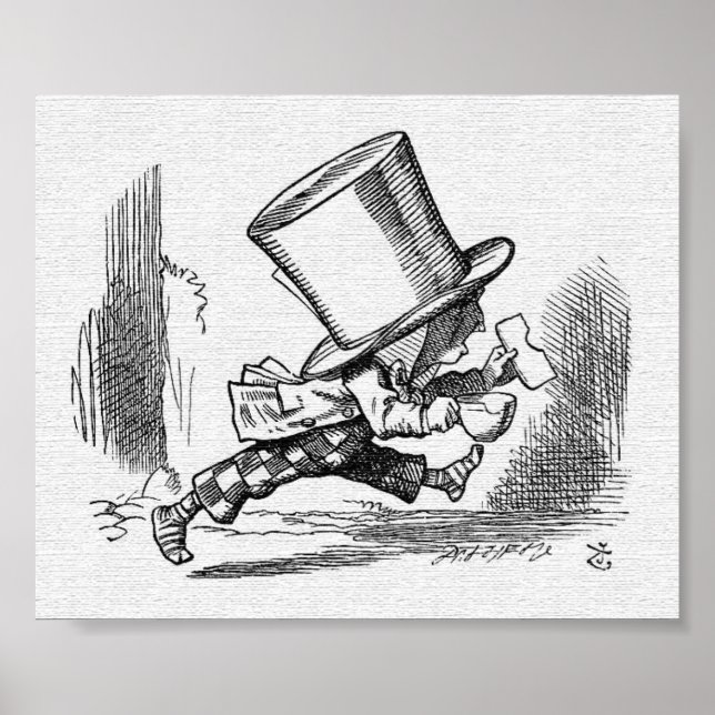 Pôster John Tenniel, Alice Mad Hatter (Frente)