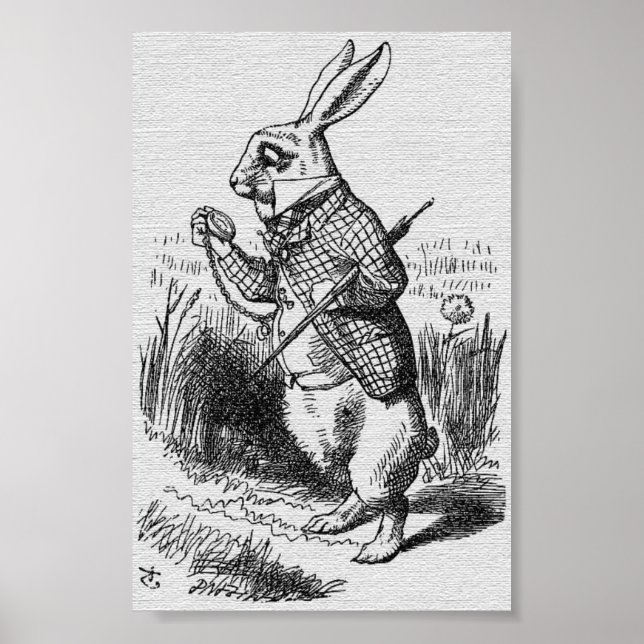 Pôster John Tenniel Ilustra Alice no País das Maravilhas (Frente)