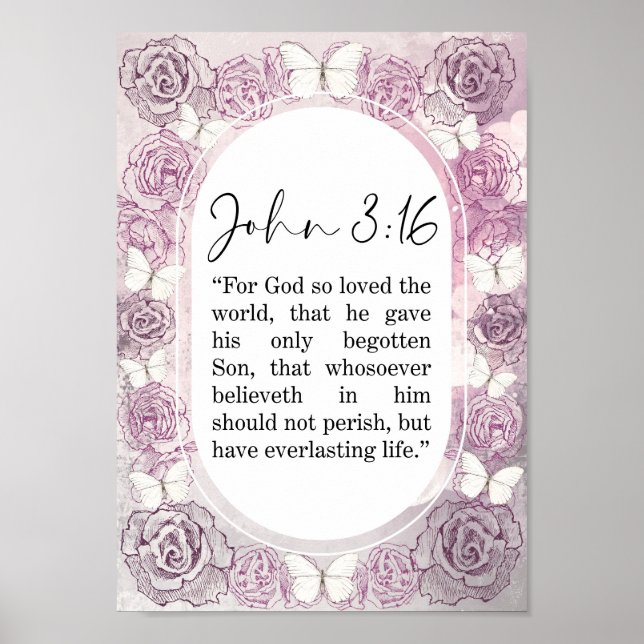 Poster John Versículo Bíblico WallArt  (Frente)