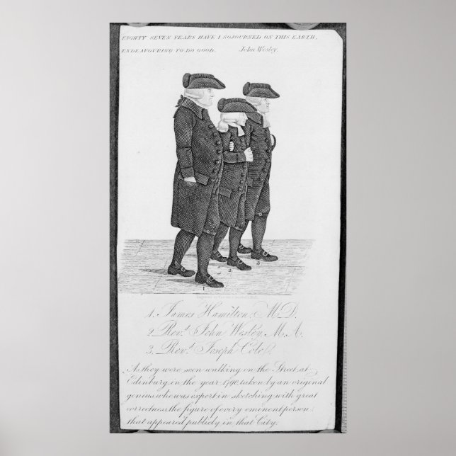 Pôster John Wesley andando em Edimburgo entre James (Frente)