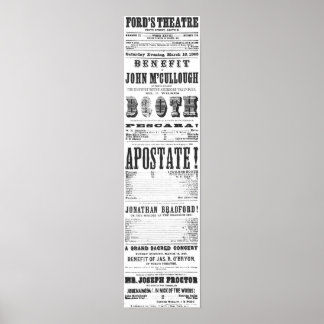 Pôster John Wilkes Booth Playbill