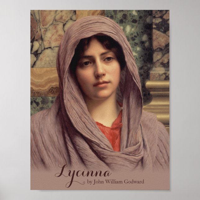 Pôster John William Godward Lycinna CC0201 Linda Arte (Frente)