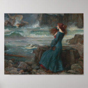 Pôster John William Waterhouse - Miranda - a tempestade