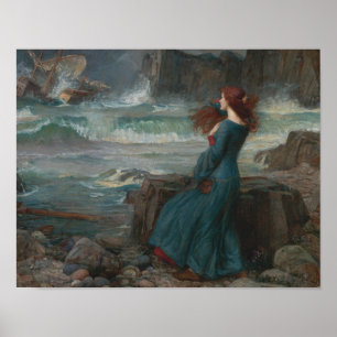 Poster John William Waterhouse - Miranda - O Tempest