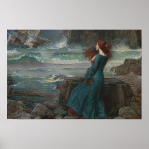 Poster John William Waterhouse - Miranda - O Tempest