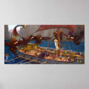 Poster John William Waterhouse Ulysses e as Sirens