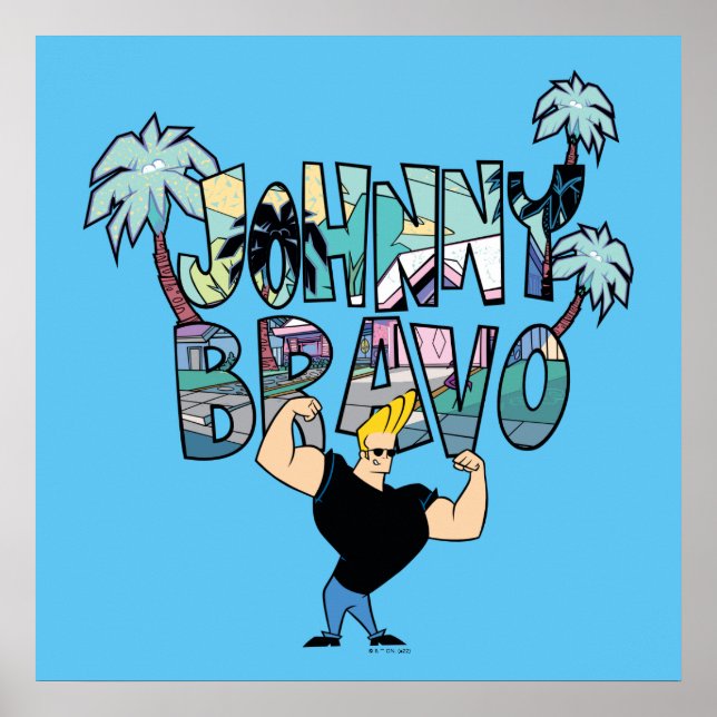 Poster Johnny Bravo Palm Tree Name (Frente)