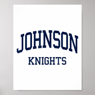 Poster Johnson Segundo grau Hs Gainesville Ga Retro Sport