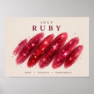 Poster Joia de Nascimento de Julho Rubi A4