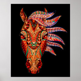 Poster Joia do cavalo mosaico colorido equestre