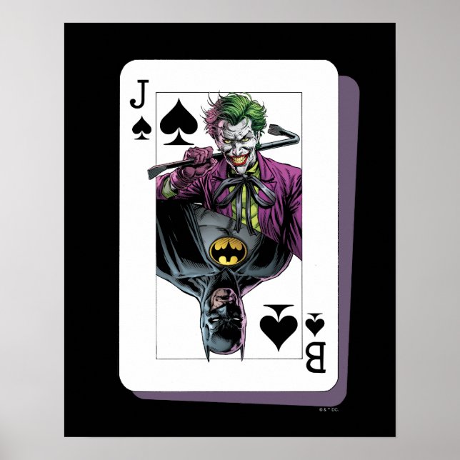 Poster Joker and Batman Spade Playing Card Illustration (Frente)