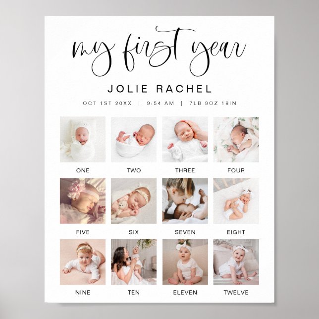 Poster JOLIE Minimamente Divertido Boho Primeiro Ano - Ma (Frente)