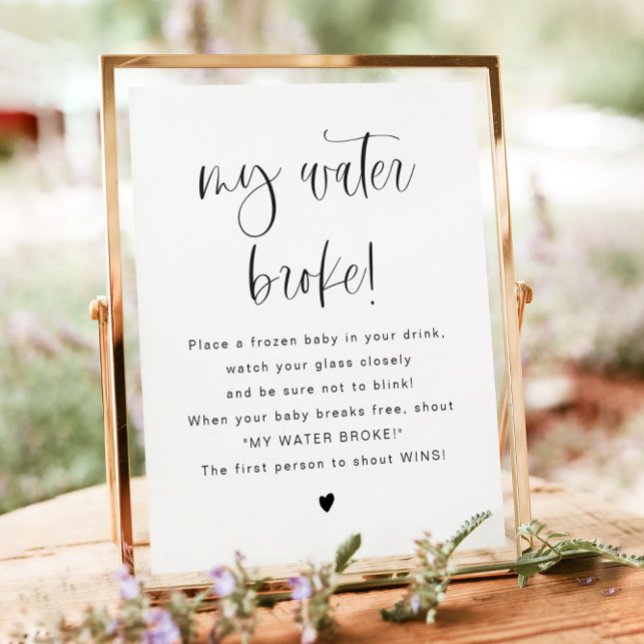 Poster JOLIE Modern My Water Broke Sign (Criador carregado)