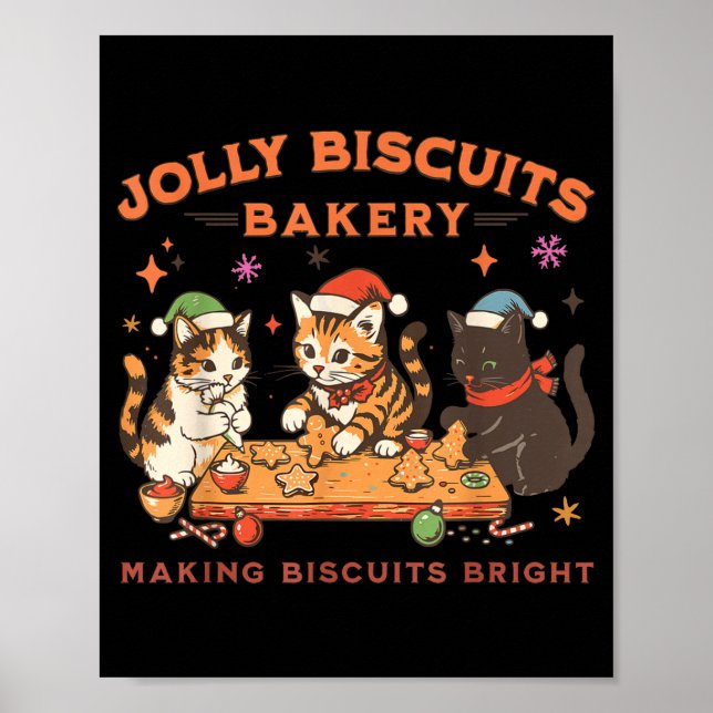 Poster Jolly Biscuits Bakery Vintage Family Christmas Bak (Frente)