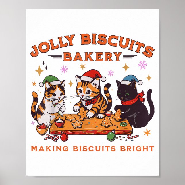 Poster Jolly Christmas Biscuits Bakery Baking Crew Xmas C (Frente)
