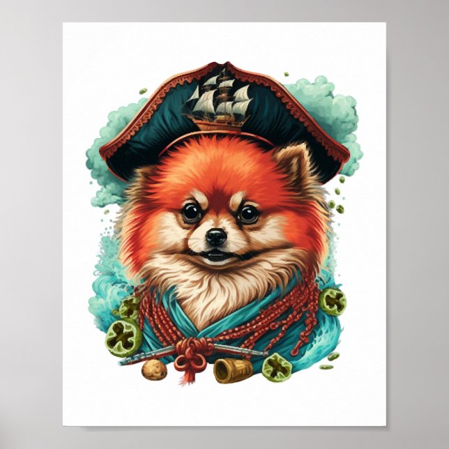 Poster jolly corgis in blue (Frente)