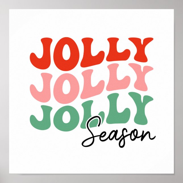 Poster Jolly Jolly Jolly Season Retro Holiday Typografia (Frente)