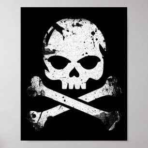 Poster Jolly Roger Pirate Skull E Crossbones Flag Hallo