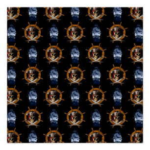 Pôster Jolly Roger Pirate Wheel