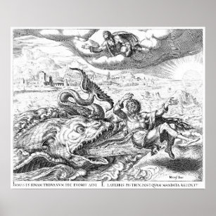 Poster Jonah e a baleia de Philip Galle