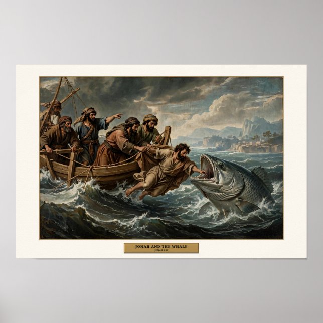 Poster Jonas e a Baleia — Estilo Da Vinci (Frente)