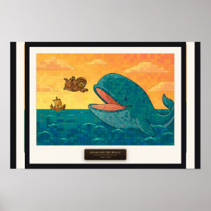 Poster Jonas e o Golfinho — mosaico cúbico