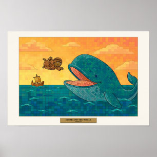 Poster Jonas e o Golfinho — mosaico de cubo