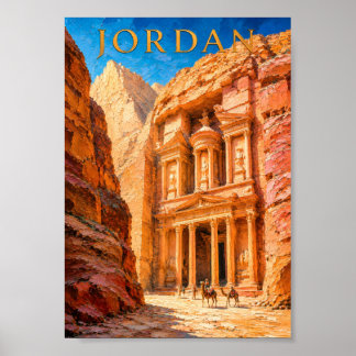 Poster Jordan: Sunny Canyon Petra Art Souvenir