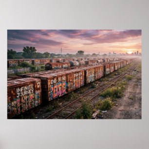 Poster Jornada Infinita Ruínas Urbanas Grafite Trem