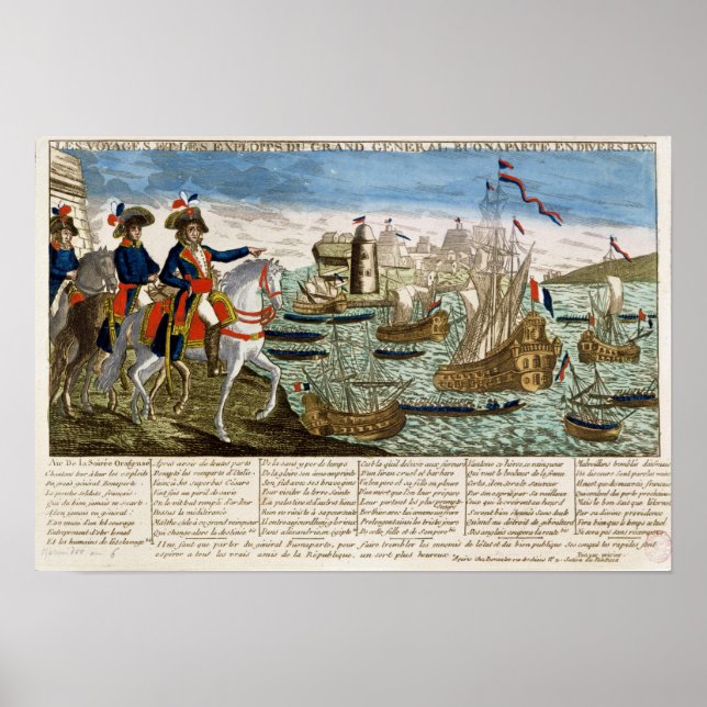 Pôster Jornadas e Exploração do General Bonaparte 1798 (Frente)