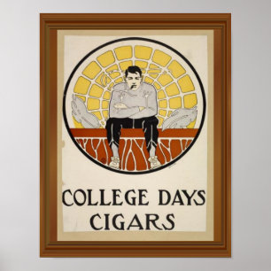 Poster Jornais universitários Cigarros Vintage Círculo 