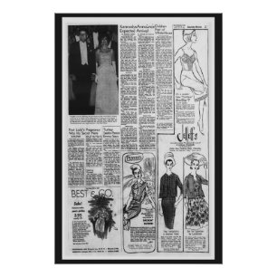 Pôster Jornal americano antigo Kennedy 1963