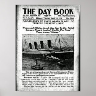 Poster Jornal de Chicago 16 de abril de 1912 Titanic