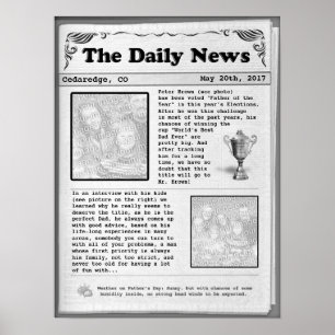 Pôster Jornal do Dia de os pais (personalizável)
