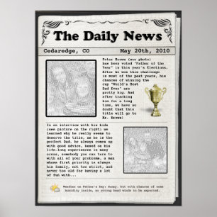 Pôster Jornal do Dia de os pais (personalizável)