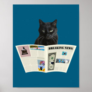 Poster Jornal Notícias de Última Hora Gato Preto Au Journ