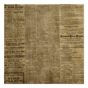 Pôster Jornal velho do vintage