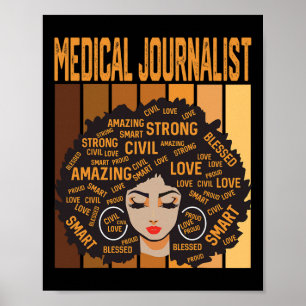 Poster Jornalista Médico Poderoso Mês da História Negra B