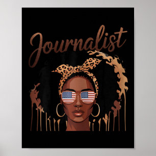 Poster Jornalista Negro Empoderador Retrato Afro Ousado