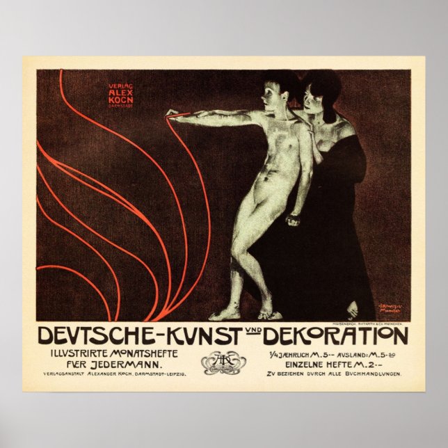 Poster Josef Rudolf Witzel 1898 DEUTSCHE KUNST UND DEKORA (Frente)