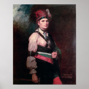 Poster Joseph Brant, Chefe dos Mohawks, 1742-1807