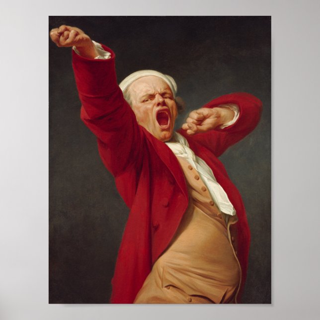 Poster Joseph Ducreux Yawning Autorretrato (Frente)